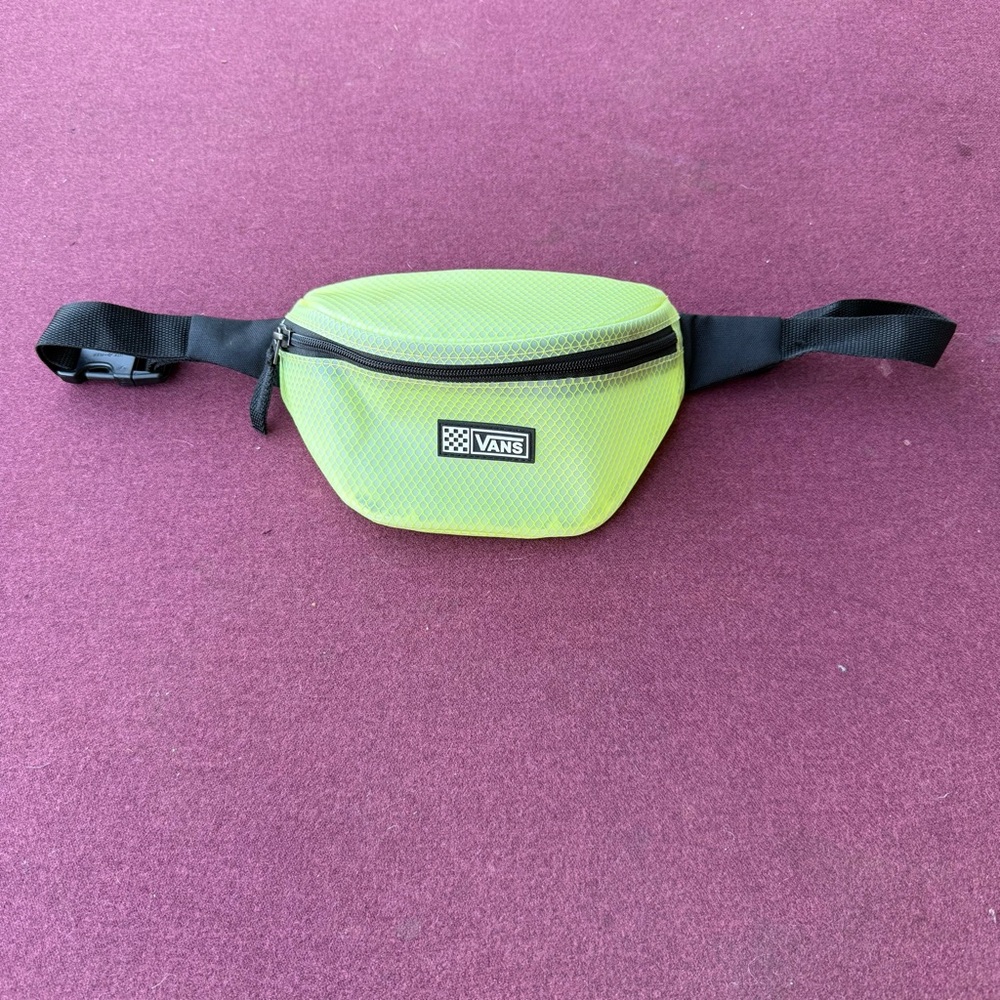 Vans Neon Yellow Mesh Fanny Pack Belt Bag Adjustable Unisex Streetwear Festival